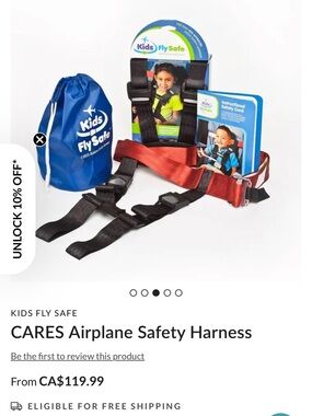 Airplane Safety Harness - Red and Black